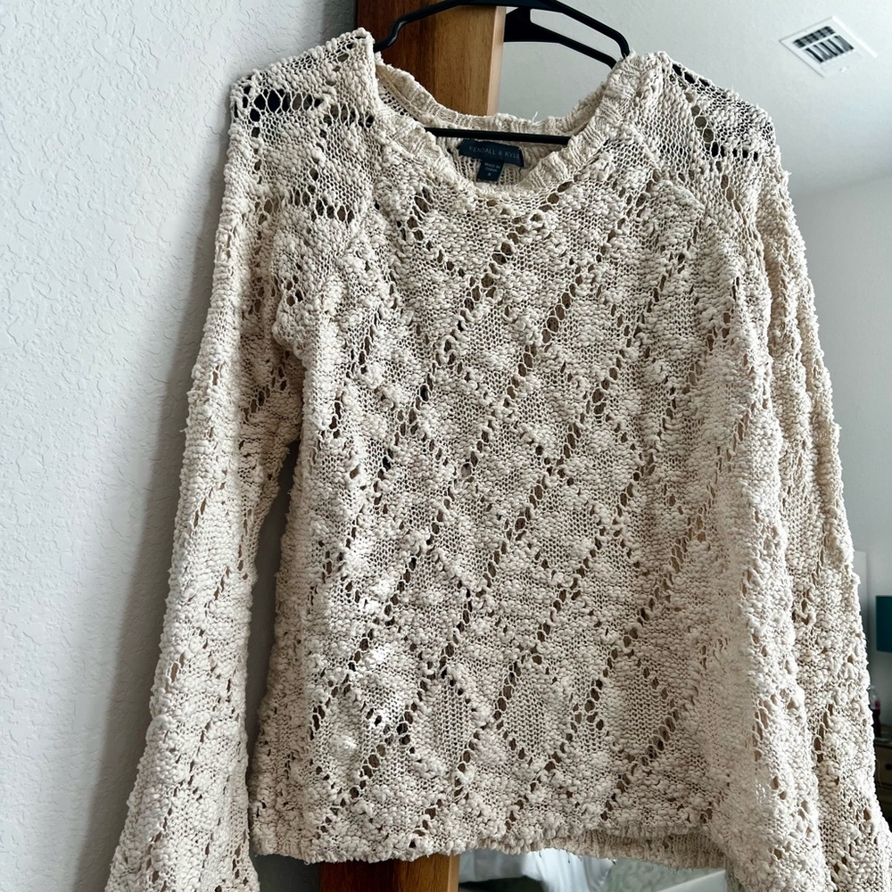 Kendall & Kylie Textured Cream Sweater